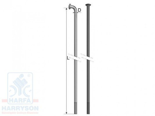 Szprychy czarne z nyplem inox 18/8 286mm oksydowane
