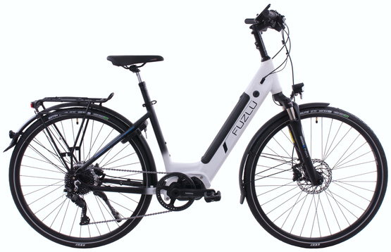 Rower elektryczny FUZLU 28" 43cm 504Wh biało-czarny Shimano STEPS