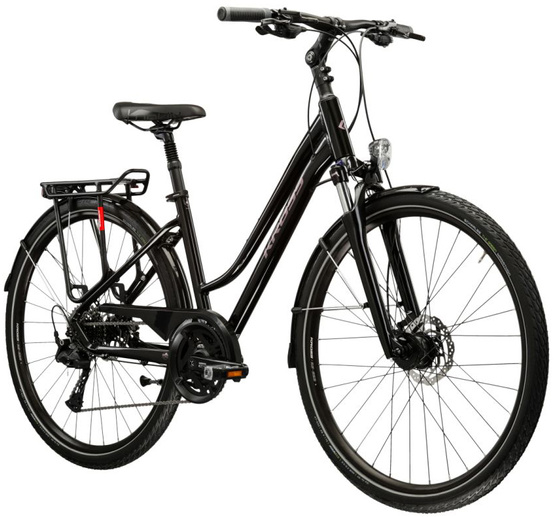 KROSS TRANS 7.0 D M(17") 28 rower CZARNY RÓŻOWY POŁYSK (B10)
