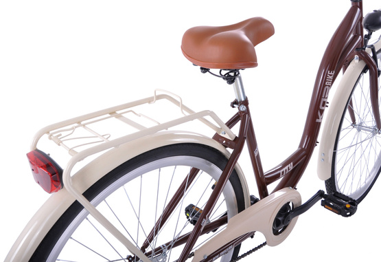 Rower miejski 28 damski Kozbike (K54) 1s brązowy-capucino (K12)