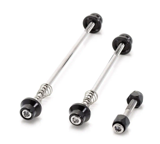 Szybkozamykacze zestaw: koło przód, koło tył, pod siodło QR-A01