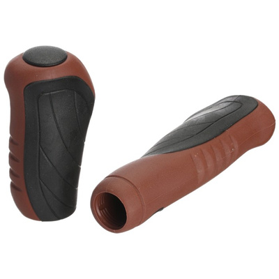 Chwyty rowerowe VLG-690-A kraton, 134/92mm, 2D, brązowo-czarny