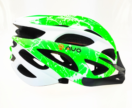 Kask rowerowy PNY-48 biało/zielony mat L (55-61cm) AVO