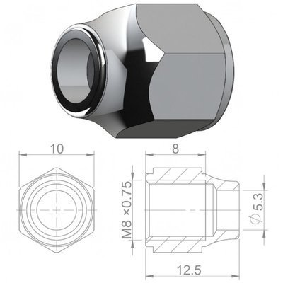Nakrętka banjo HBP29 Nierdz.;M8x0.75