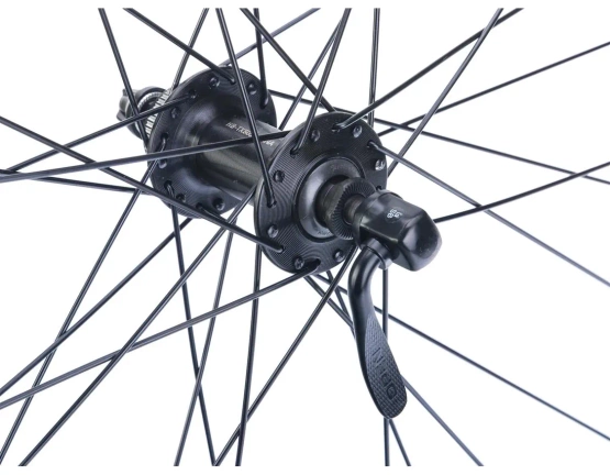 Koło rowerowe o rozmiarze 28" obręcz czarna 32 szprychy piasta Shimano TX505  hamulec tarczowy szybkozamykacz