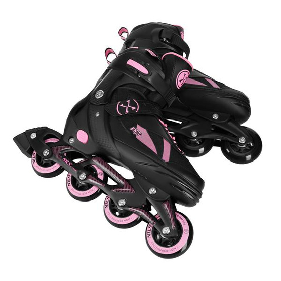 Łyżworolki z wym. płozą Enzo NH382 2w1 różowe rozm. M 36-39