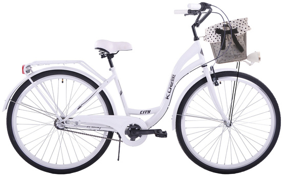 Rower miejski 26 damski Kozbike K25 3S biały (2L3)