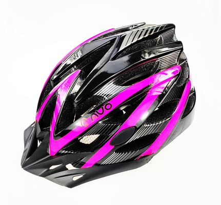 Kask rowerowy PNY-20 czarno/różowy mat L (58-62cm) AVO