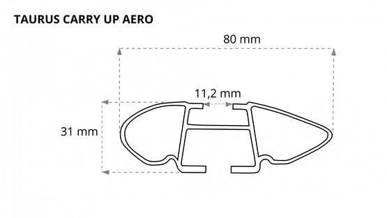 CarryUp taurus Aero 135cm belki aluminiowe