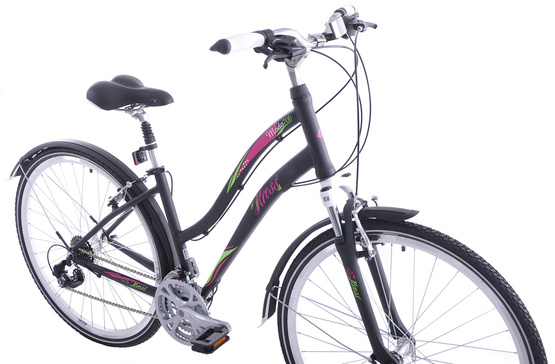 Rower trekkingowy Kross Modo 2.0 700 czarno-różowo-zielony S (14") (1P)