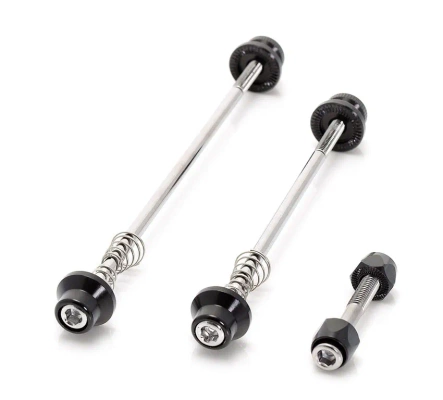 Szybkozamykacze zestaw: koło przód, koło tył, pod siodło QR-A01