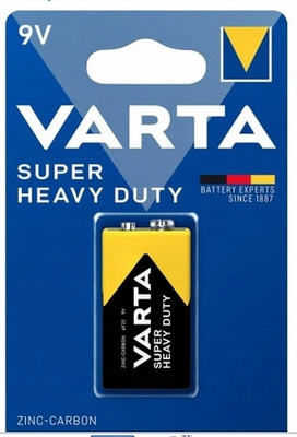 Bateria 6F22 Varta Super Heavy Duty 9v shrink
