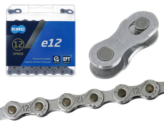 Łańcuch rowerowy KMC E12 EPT 130 ognie box