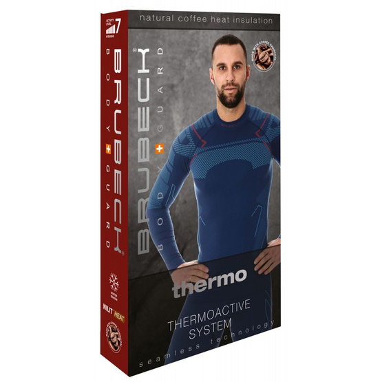 Bluzka męska Brubeck Thermo LS1304A czarny/niebieski XXL