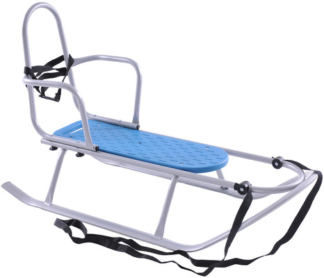 Sanki metalowe ADBOR srebrne - Piccolino X DRIVE z oparciem + pasy