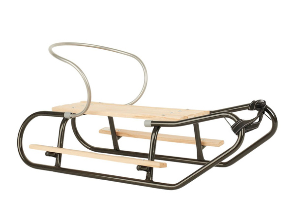 Sanki metalowe z oparciem i podnóżkami CZARNE