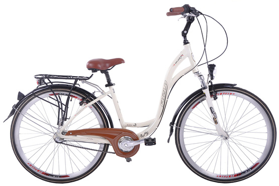 Rower miejski 28 Fuzlu New York 3S AMT Krem