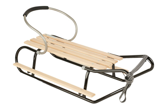 Sanki DUO-MAX czarne z oparciem i podnóżkami