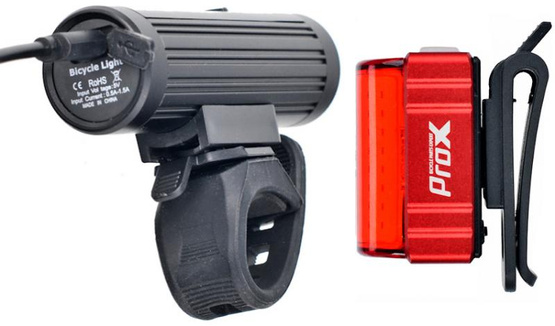 Lampy rowerowe zestaw Prox Hamal set 600Lm + zeta 80Lm USB