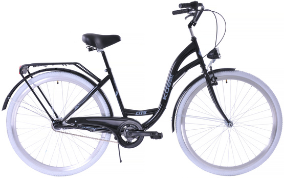 Rower miejski 28 Kozbike (K14) 3bieg czarny (białe opony, przerzutka Sturmey Archer) (J7)
