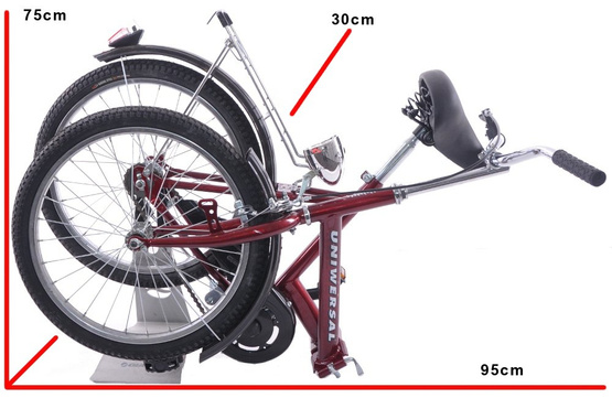 Rower składak 20" Uniwersal bordowy
