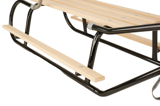 Sanki DUO-MAX czarne z oparciem i podnóżkami