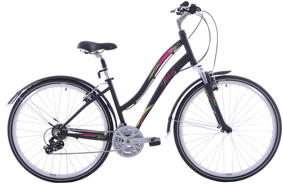 Rower trekkingowy Kross Modo 2.0 700 czarno-różowo-zielony S (14") (1P)