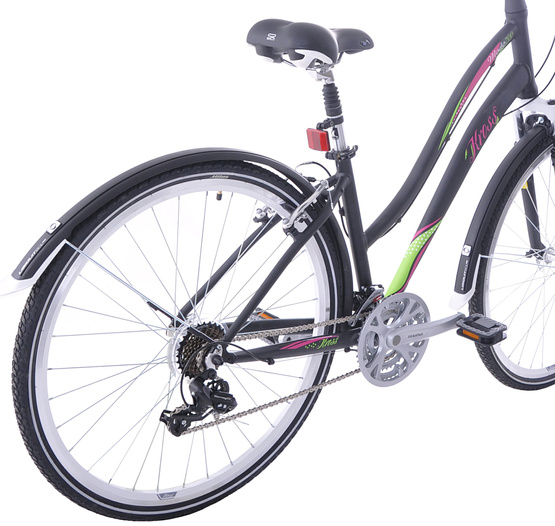 Rower trekkingowy Kross Modo 2.0 700 czarno-różowo-zielony S (14") (1P)