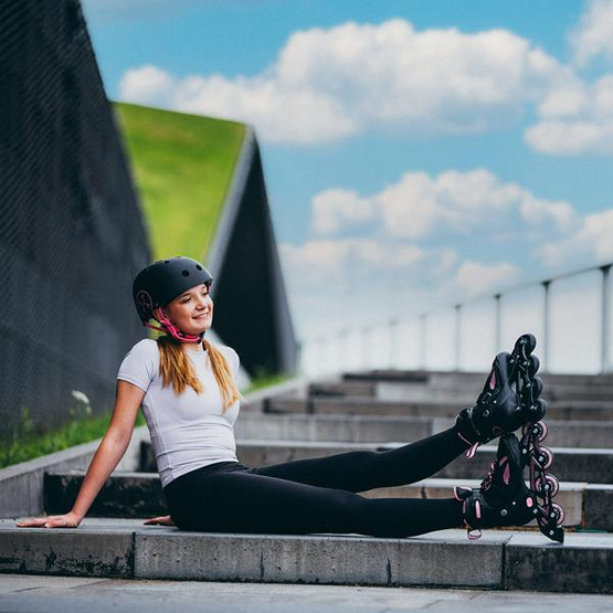 Łyżworolki z wym. płozą Enzo NH382 2w1 różowe rozm. XS 28-31