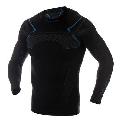Bluzka męska Brubeck Thermo LS1304A czarny/niebieski XXL