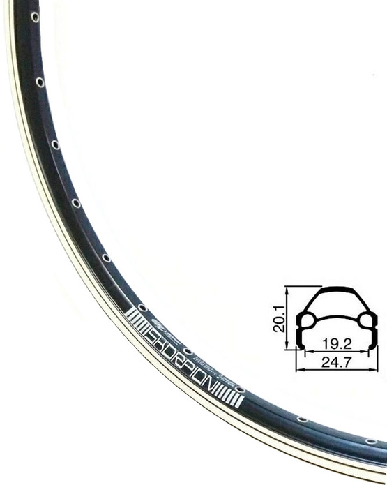 Obręcz Rodi SCORPION 28" 622x19 czarna (32 otwory)