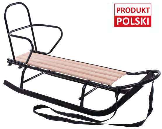 Olkas SANKI KULIGOWE Z OPARCIEM metalowe czarne drewniane siedzisko Stabilne