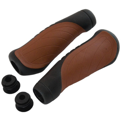 Chwyty rowerowe VLG-690-A kraton, 92mm, 2D, czarno-brązowy