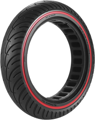 Opona CC 10x2.5 (60/70-7) pełna do e-hulajnóg CZARNA + CZERWONY PASEK