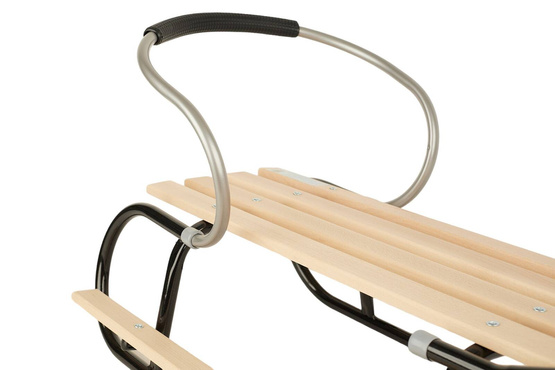 Sanki DUO-MAX czarne z oparciem i podnóżkami