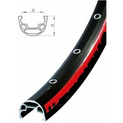 Obręcz 29" Alu J20S 29x36h 20x18mm nity DB czarna