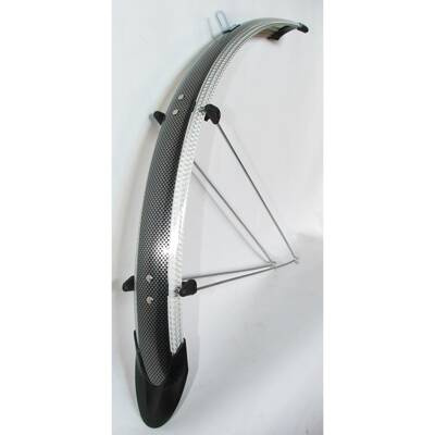 Błotniki 26"/53+chlapacz silver/carbon