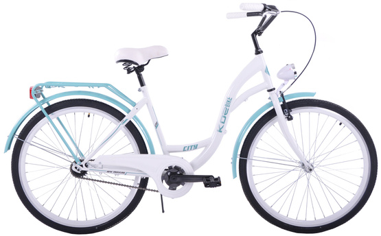 (K21) Rower miejski damski Kozbike 28 S1 biało-morski (J4,J6)