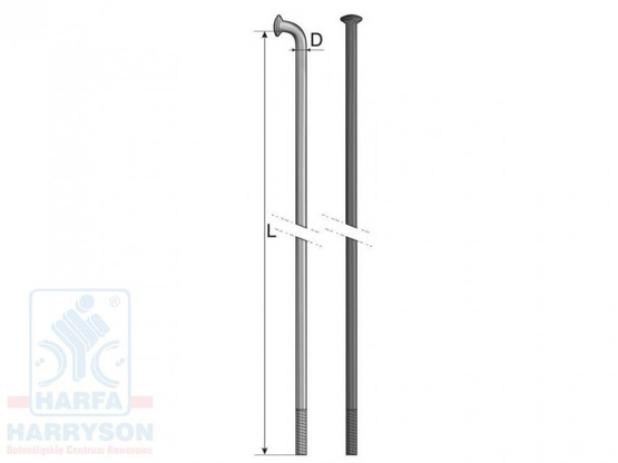 Szprychy czarne z nyplem inox 18/8 286mm oksydowane