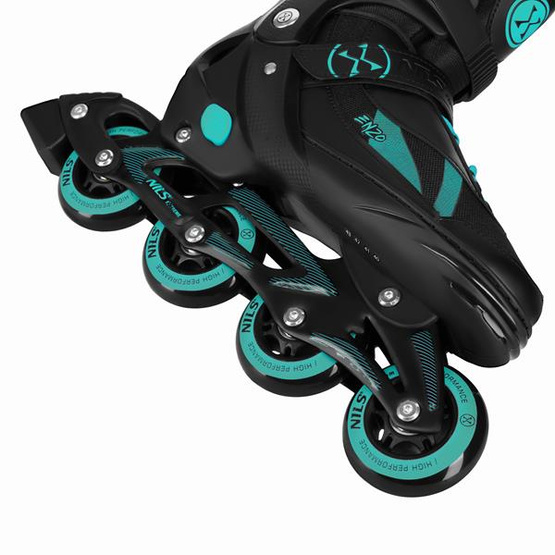 Łyżworolki z wym. płozą Enzo NH382 2w1 turkusowe rozm. M 36-39