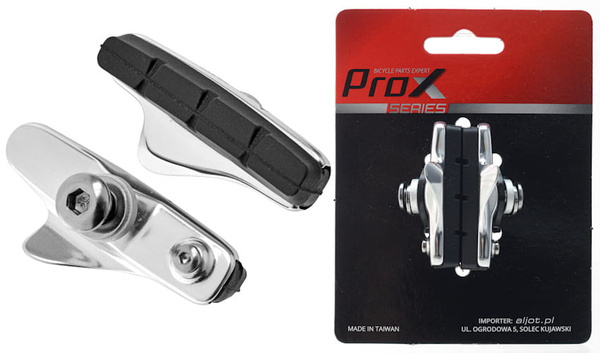 Klocki szosowe Prox 55mm srebrne z wymieną okładziną