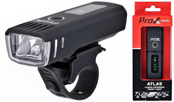 Lampa rowerowa przód ProX Atlas 300Lm, 2000mAh, USB