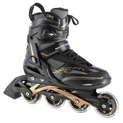 Łyżworolki Nils Extreme NA2150 czarno- złoty rozm. 43
