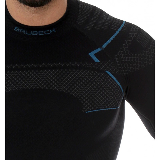 Bluzka męska Brubeck Thermo LS1304A czarny/niebieski XXL