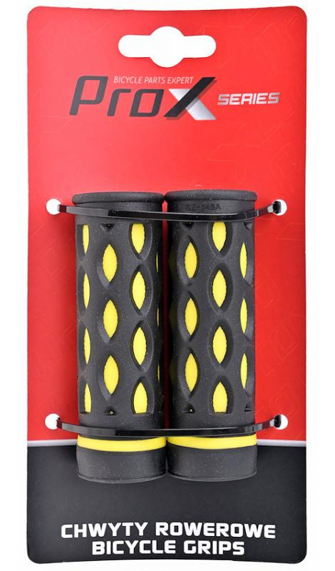 Chwyty rowerowe Prox GP-48A żółto-czarne 95mm krótkie