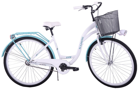 (K21) Rower miejski damski Kozbike 28 S1 biało-morski (J4,J6)
