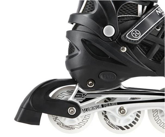 Łyżworolki z wymienną płozą LED NH10905 4w1 czarne Led rozm. M 35-38