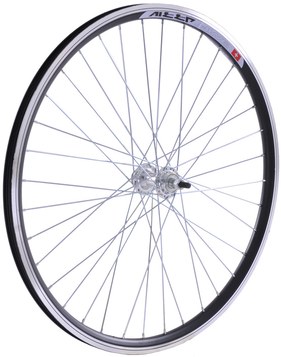 Koło 28 przód p/alum V  stożek black AN