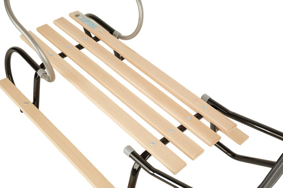 Sanki DUO-MAX czarne z oparciem i podnóżkami