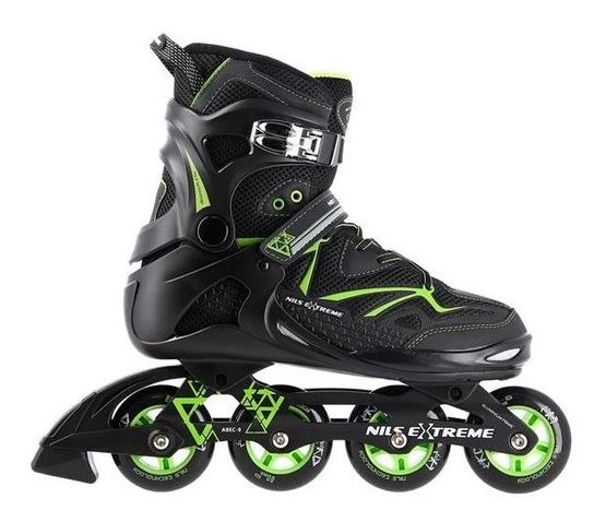 Łyżworolki Nils Extreme NA9022 czarno- zielone rozm. 40